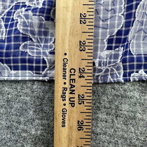 ANTHROPOLOGIE Kaftan Blouse Woman One Size Blue Floral Tie Front Flowy Sheer - Picture 11 of 13